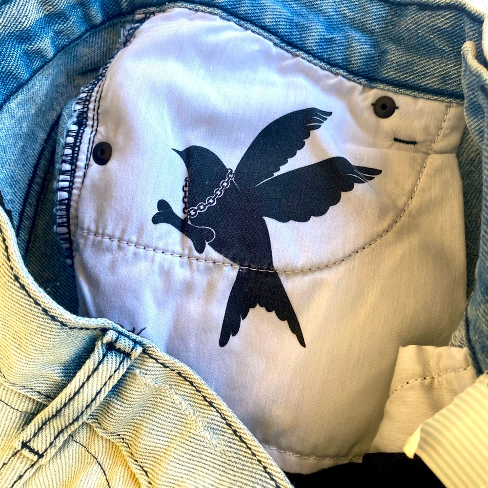 One Teaspoon Blue Jean Shorts with Sparkling Accents - Picture 13 of 15